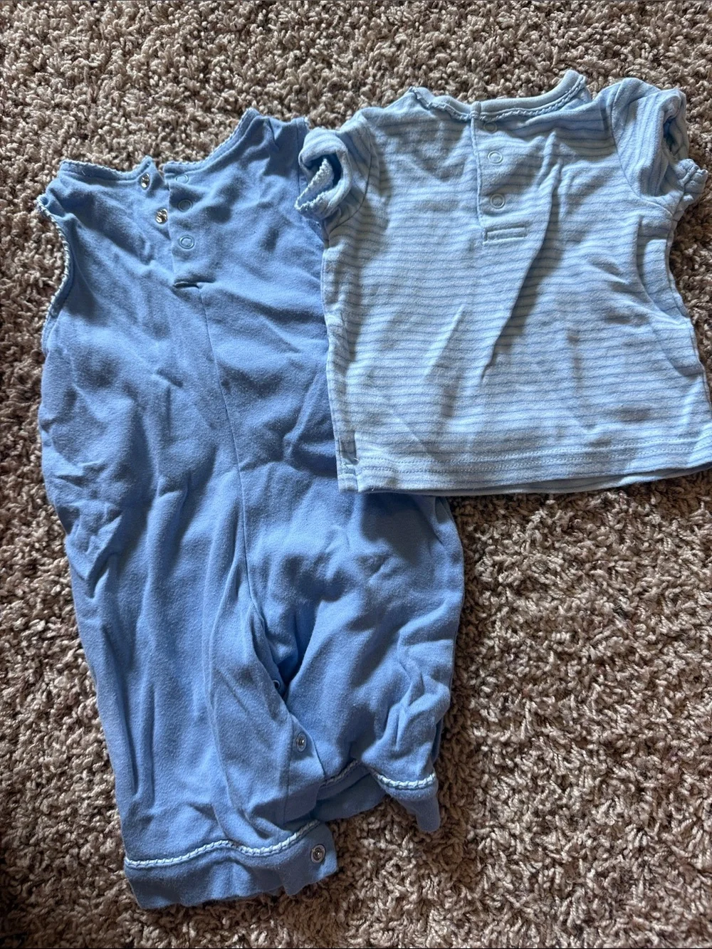 First Impressions Light Blue Baby Matching Set - Sailboat Romper & Striped Tee